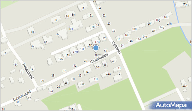 Warszawa, Czarnuszki, 49, mapa Warszawy