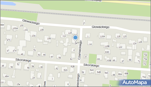 Warszawa, Czarnieckiego Stefana, hetm., 2A, mapa Warszawy