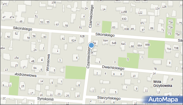 Warszawa, Czarnieckiego Stefana, hetm., 3A, mapa Warszawy