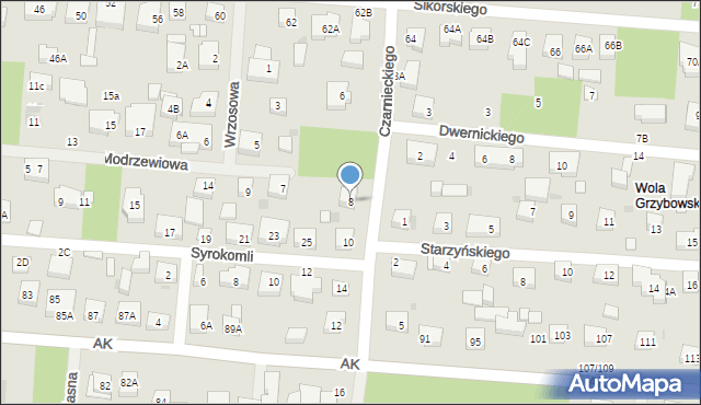 Warszawa, Czarnieckiego Stefana, hetm., 8, mapa Warszawy