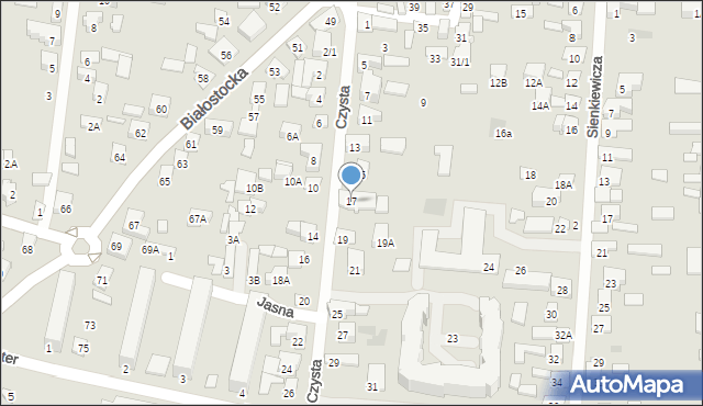 Wasilków, Czysta, 17, mapa Wasilków