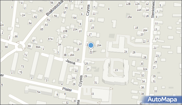 Wasilków, Czysta, 21, mapa Wasilków