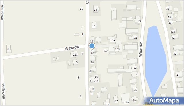 Wawrów, Czereśniowa, 12, mapa Wawrów