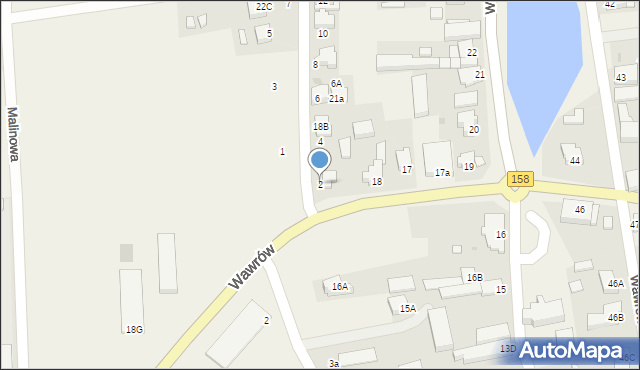 Wawrów, Czereśniowa, 2, mapa Wawrów