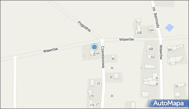 Wawrów, Czereśniowa, 21, mapa Wawrów