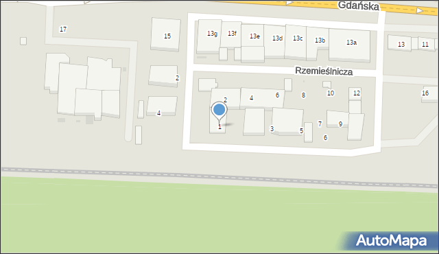 Wejherowo, Czeladnicza, 1, mapa Wejherowo