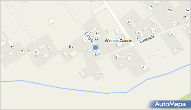 Wieniec-Zalesie, Czapla, 6, mapa Wieniec-Zalesie