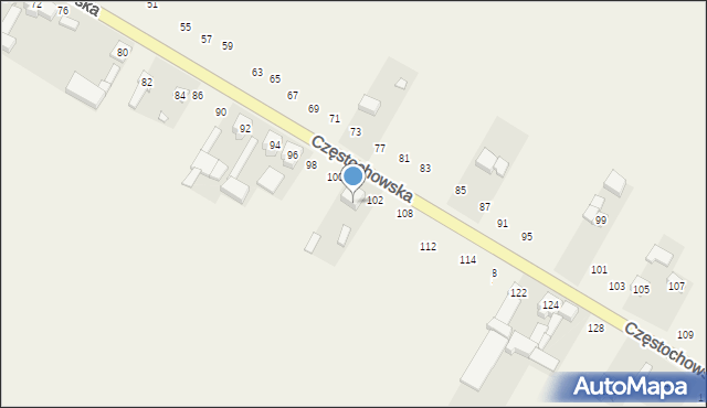 Wierzchlas, Częstochowska, 104, mapa Wierzchlas