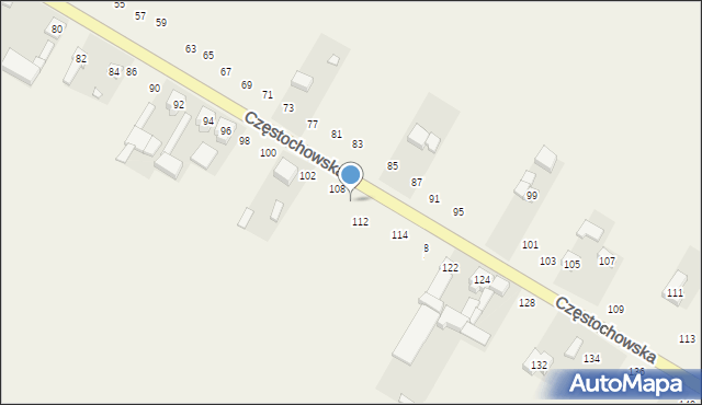 Wierzchlas, Częstochowska, 110, mapa Wierzchlas