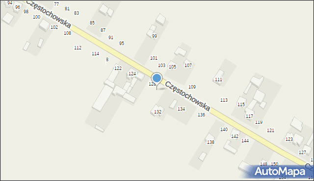 Wierzchlas, Częstochowska, 130, mapa Wierzchlas