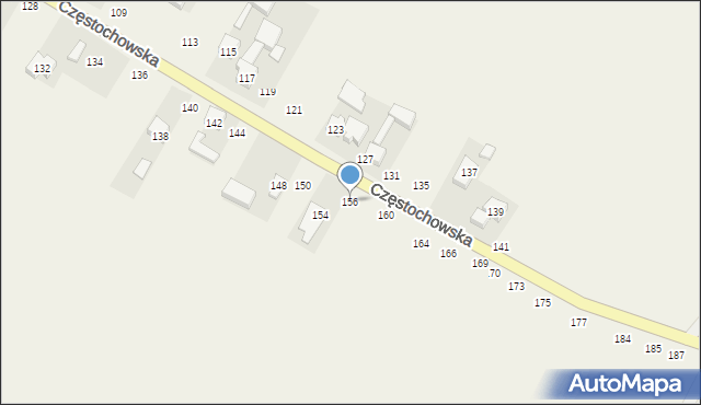 Wierzchlas, Częstochowska, 156, mapa Wierzchlas