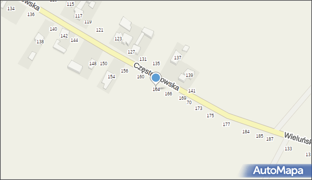 Wierzchlas, Częstochowska, 164, mapa Wierzchlas