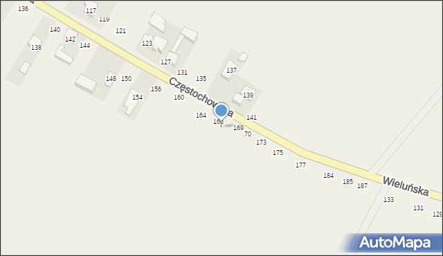 Wierzchlas, Częstochowska, 167, mapa Wierzchlas