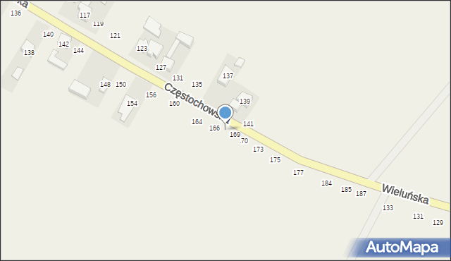 Wierzchlas, Częstochowska, 168, mapa Wierzchlas