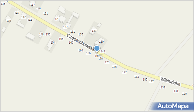 Wierzchlas, Częstochowska, 169, mapa Wierzchlas