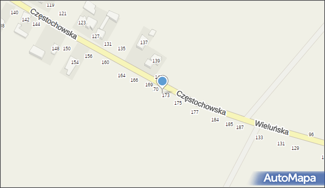 Wierzchlas, Częstochowska, 172, mapa Wierzchlas