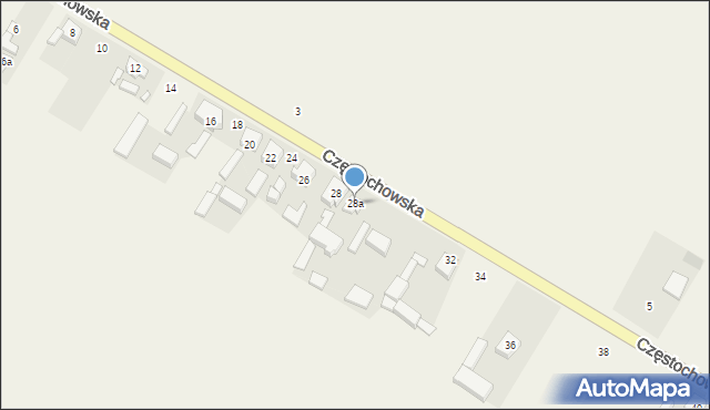 Wierzchlas, Częstochowska, 28a, mapa Wierzchlas
