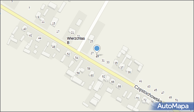 Wierzchlas, Częstochowska, 29, mapa Wierzchlas