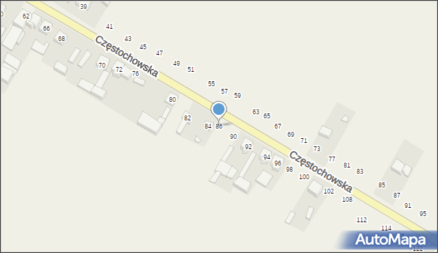 Wierzchlas, Częstochowska, 86, mapa Wierzchlas