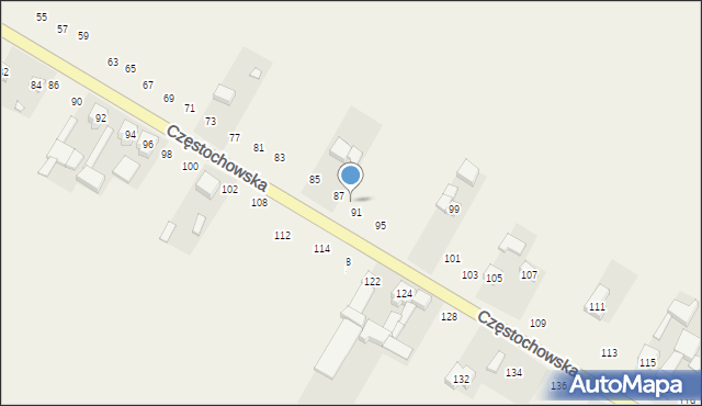 Wierzchlas, Częstochowska, 89, mapa Wierzchlas