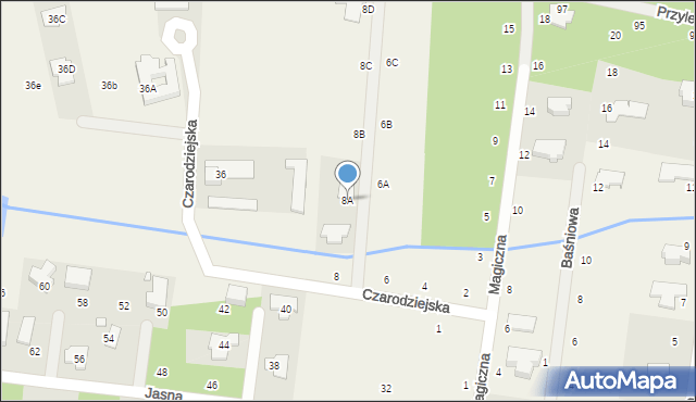 Wilcza Góra, Czarodziejska, 8A, mapa Wilcza Góra