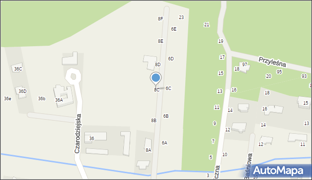 Wilcza Góra, Czarodziejska, 8C, mapa Wilcza Góra