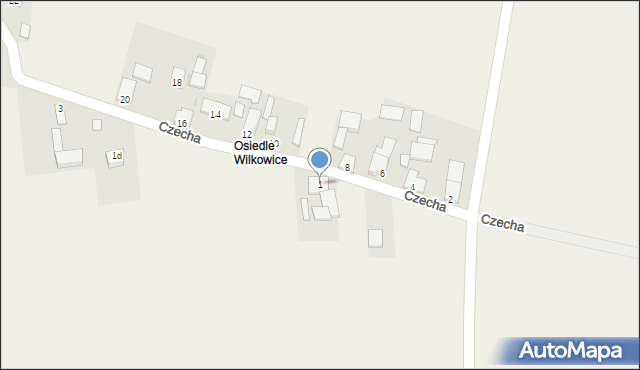 Wilkowice, Czecha, 1, mapa Wilkowice