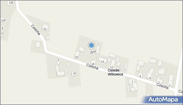 Wilkowice, Czecha, 18, mapa Wilkowice