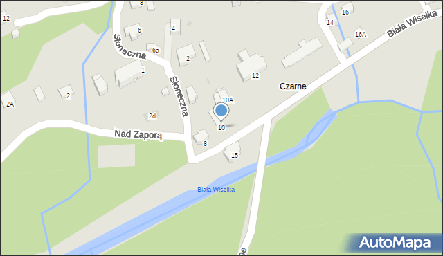 Wisła, Czarne, 10, mapa Wisła