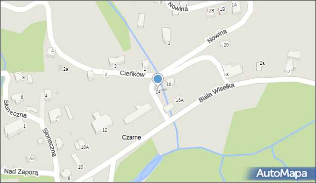 Wisła, Czarne, 14, mapa Wisła