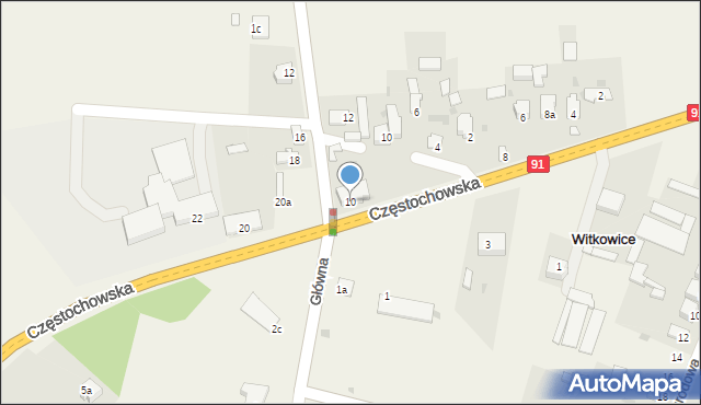 Witkowice, Częstochowska, 10, mapa Witkowice