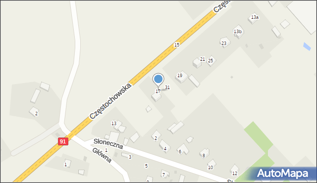 Witkowice, Częstochowska, 17, mapa Witkowice