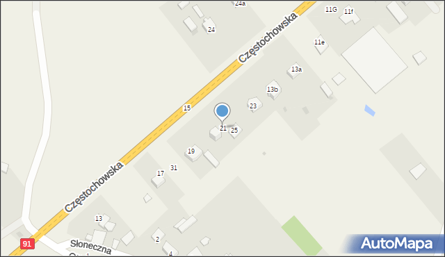 Witkowice, Częstochowska, 21, mapa Witkowice