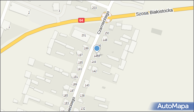 Wizna, Czarnieckiego Stefana, hetm., 146A, mapa Wizna