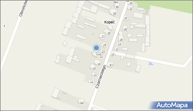 Wizna, Czarnieckiego Stefana, hetm., 21A, mapa Wizna