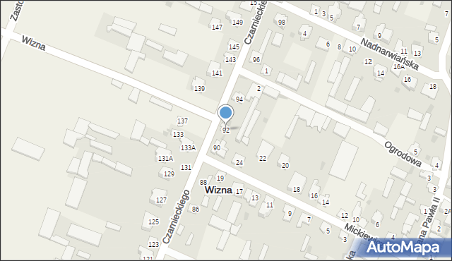 Wizna, Czarnieckiego Stefana, hetm., 92, mapa Wizna