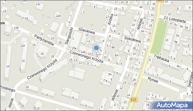 Włodawa, Czerwonego Krzyża, 12, mapa Włodawa