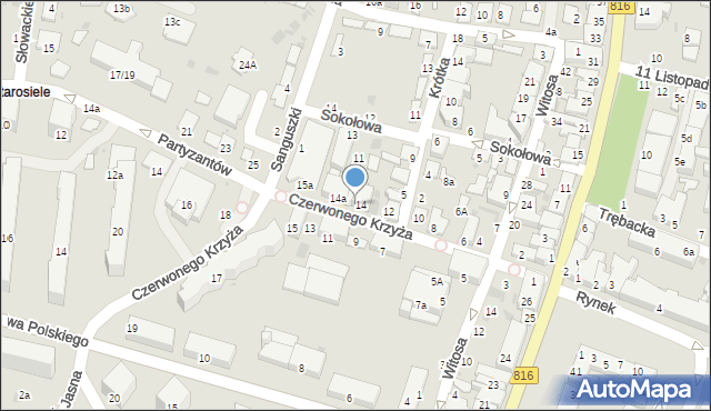 Włodawa, Czerwonego Krzyża, 14b, mapa Włodawa