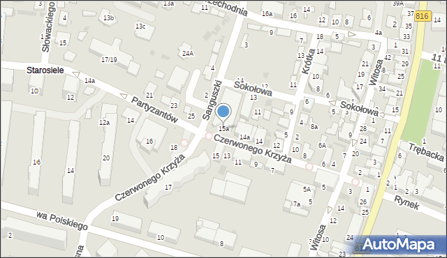 Włodawa, Czerwonego Krzyża, 15a, mapa Włodawa