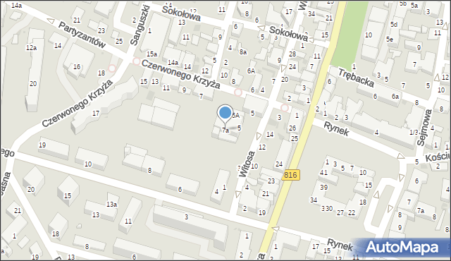 Włodawa, Czerwonego Krzyża, 7a, mapa Włodawa