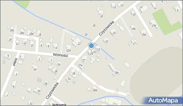 Wodzisław Śląski, Czyżowicka, 25, mapa Wodzisławia Śląskiego