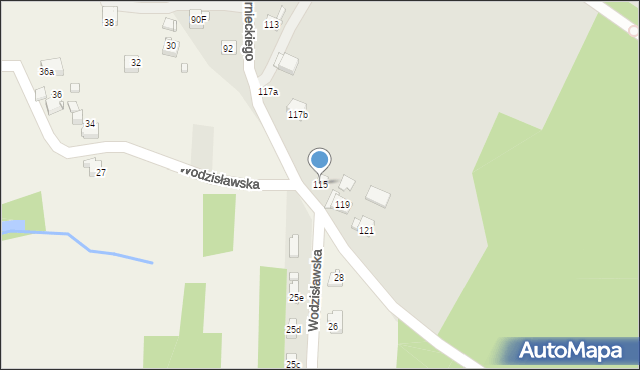 Wodzisław Śląski, Czarnieckiego Stefana, hetm., 115, mapa Wodzisławia Śląskiego