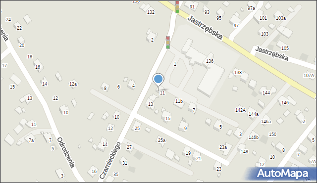 Wodzisław Śląski, Czarnieckiego Stefana, hetm., 11A, mapa Wodzisławia Śląskiego