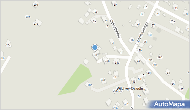 Wodzisław Śląski, Czarnieckiego Stefana, hetm., 18c, mapa Wodzisławia Śląskiego