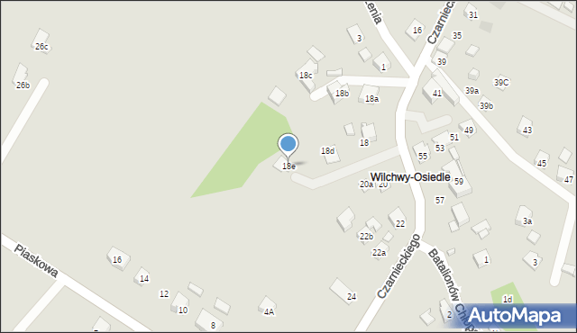 Wodzisław Śląski, Czarnieckiego Stefana, hetm., 18e, mapa Wodzisławia Śląskiego