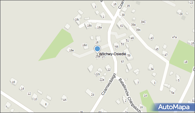 Wodzisław Śląski, Czarnieckiego Stefana, hetm., 20a, mapa Wodzisławia Śląskiego