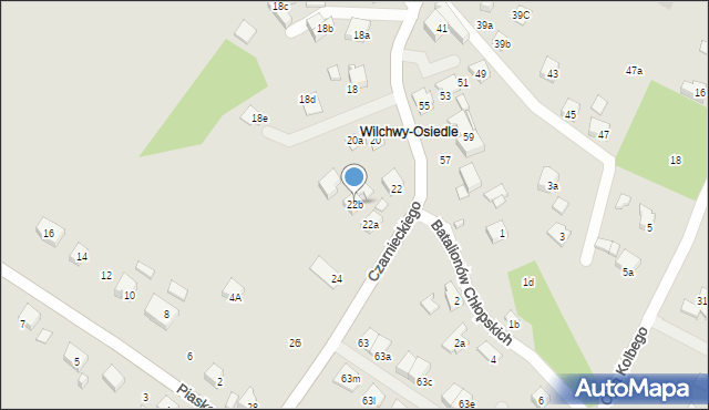 Wodzisław Śląski, Czarnieckiego Stefana, hetm., 22b, mapa Wodzisławia Śląskiego