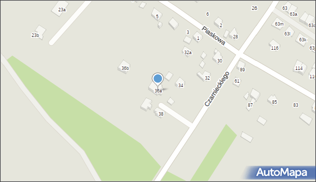 Wodzisław Śląski, Czarnieckiego Stefana, hetm., 36a, mapa Wodzisławia Śląskiego