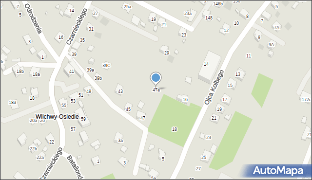 Wodzisław Śląski, Czarnieckiego Stefana, hetm., 47a, mapa Wodzisławia Śląskiego