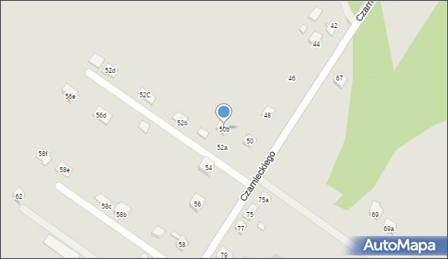 Wodzisław Śląski, Czarnieckiego Stefana, hetm., 50b, mapa Wodzisławia Śląskiego